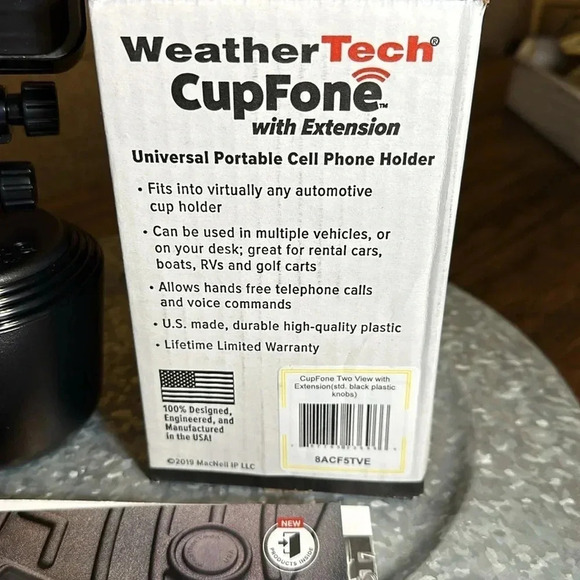 NWT WeatherTech CupFone ‼️WITH EXTENSION NECK‼️Car Cup Cell Phone Holder Black - Picture 5 of 7